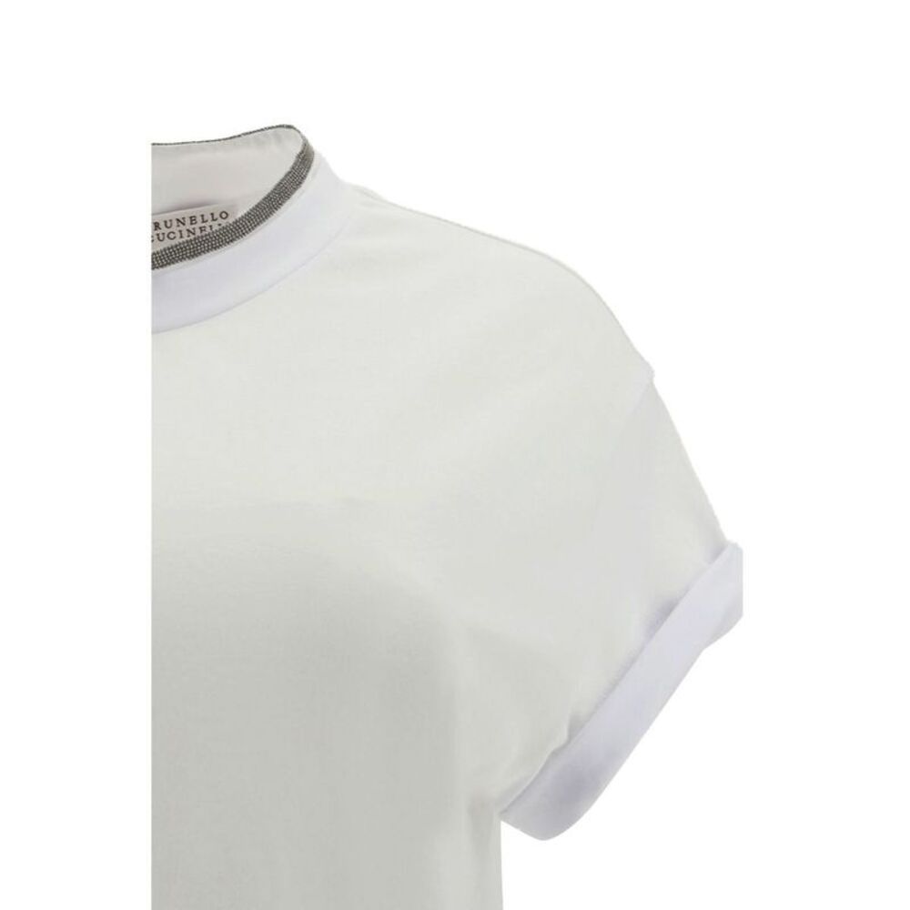 Brunello Cucinelli White Elastane Women's T-Shirt - Picture 6 of 6